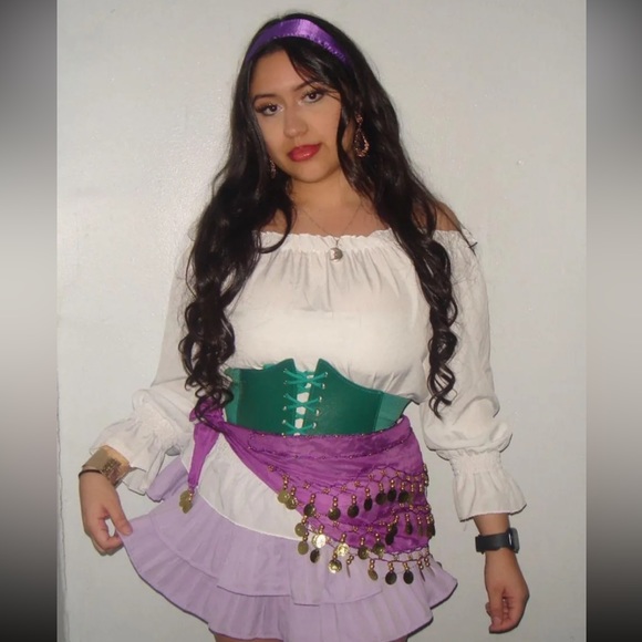 Purple Belly Dance Hip Scarf - Picture 2 of 5